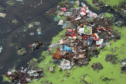 Devido ao esgoto e resíduos industriais despejados no rio Yamuna, ele se tornou um dos rios mais sujos da Índia