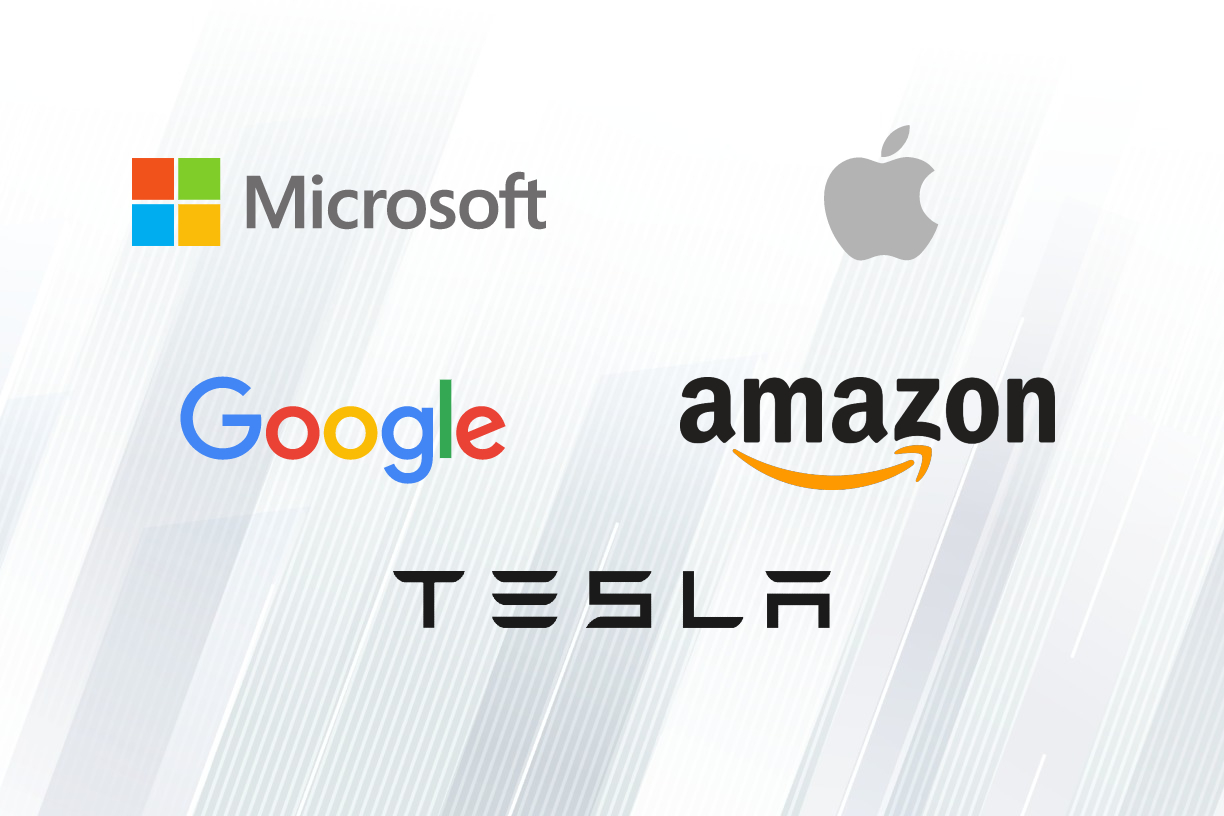 Microsoft, Apple. Google, Amazon e Tesla; somadas, Big Techs valem US$ 10 trilhões