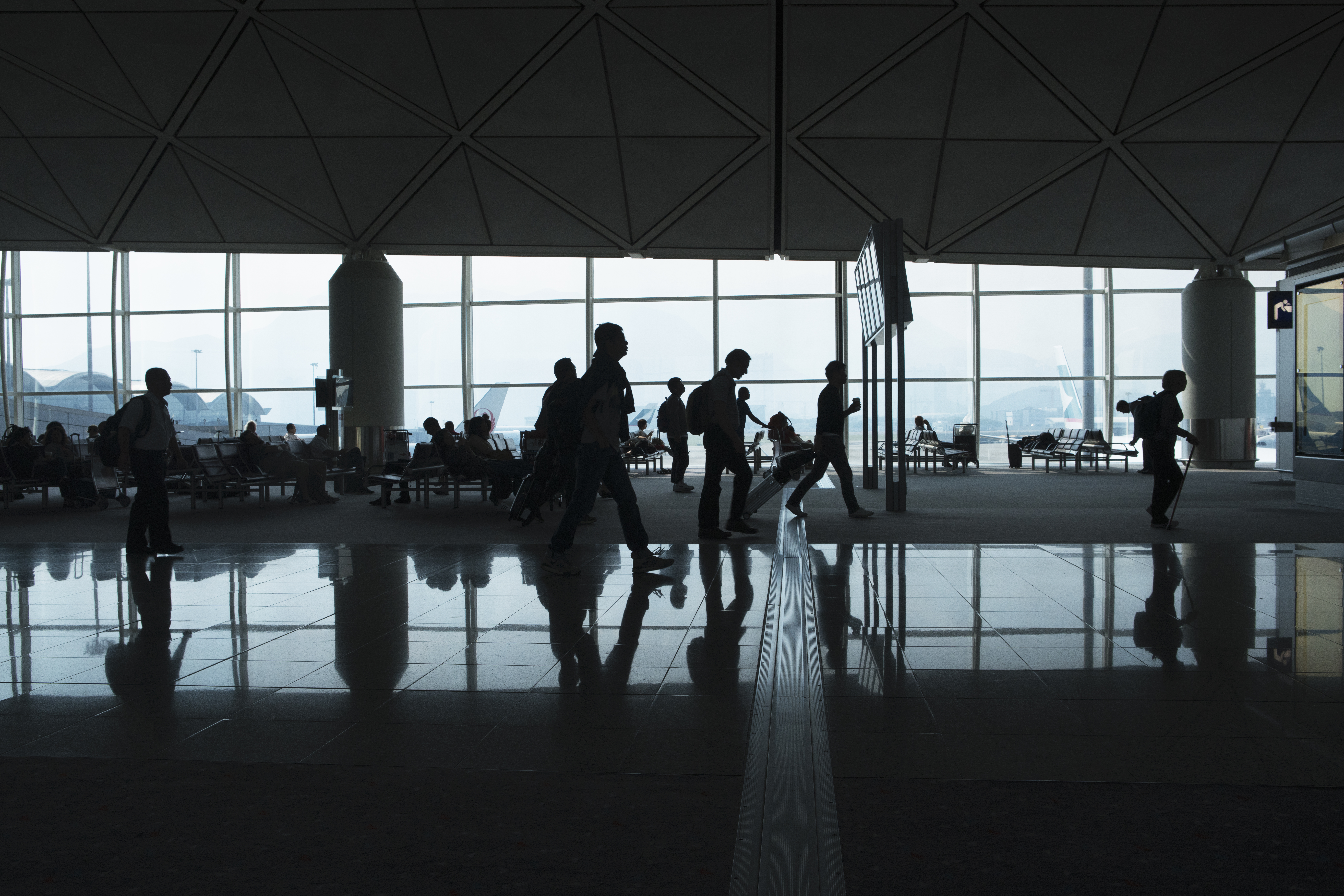 Passageiros em aeroporto