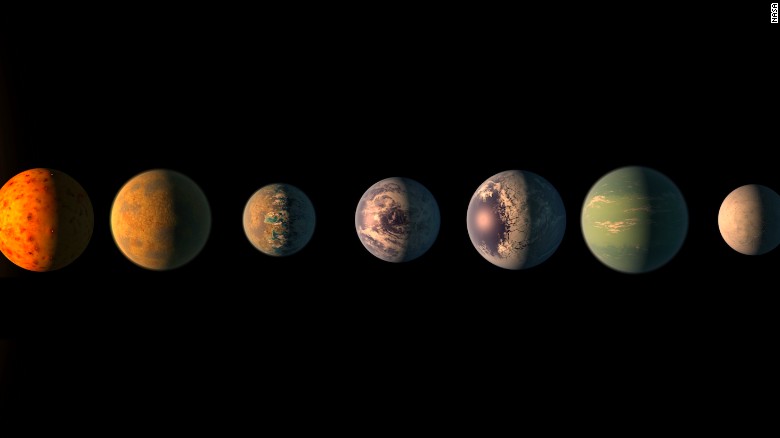 Ilustrações dos planetas do sistema TRAPPIST / Nasa/ Divulgação