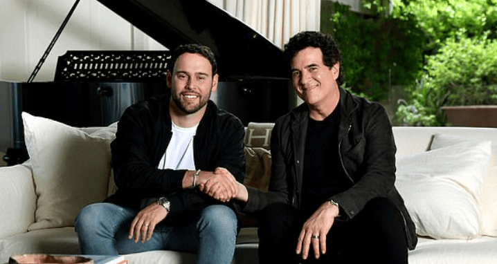 Conflito começou na venda da Big Machine Records de Scott Borchetta (à direita) para a empresa de Scooter Braun (à esquerda) / Divulgação: Big Machine Records