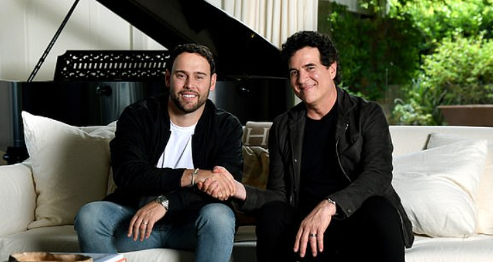 Conflito começou na venda da Big Machine Records de Scott Borchetta (à direita) para a empresa de Scooter Braun (à esquerda) / Divulgação: Big Machine Records