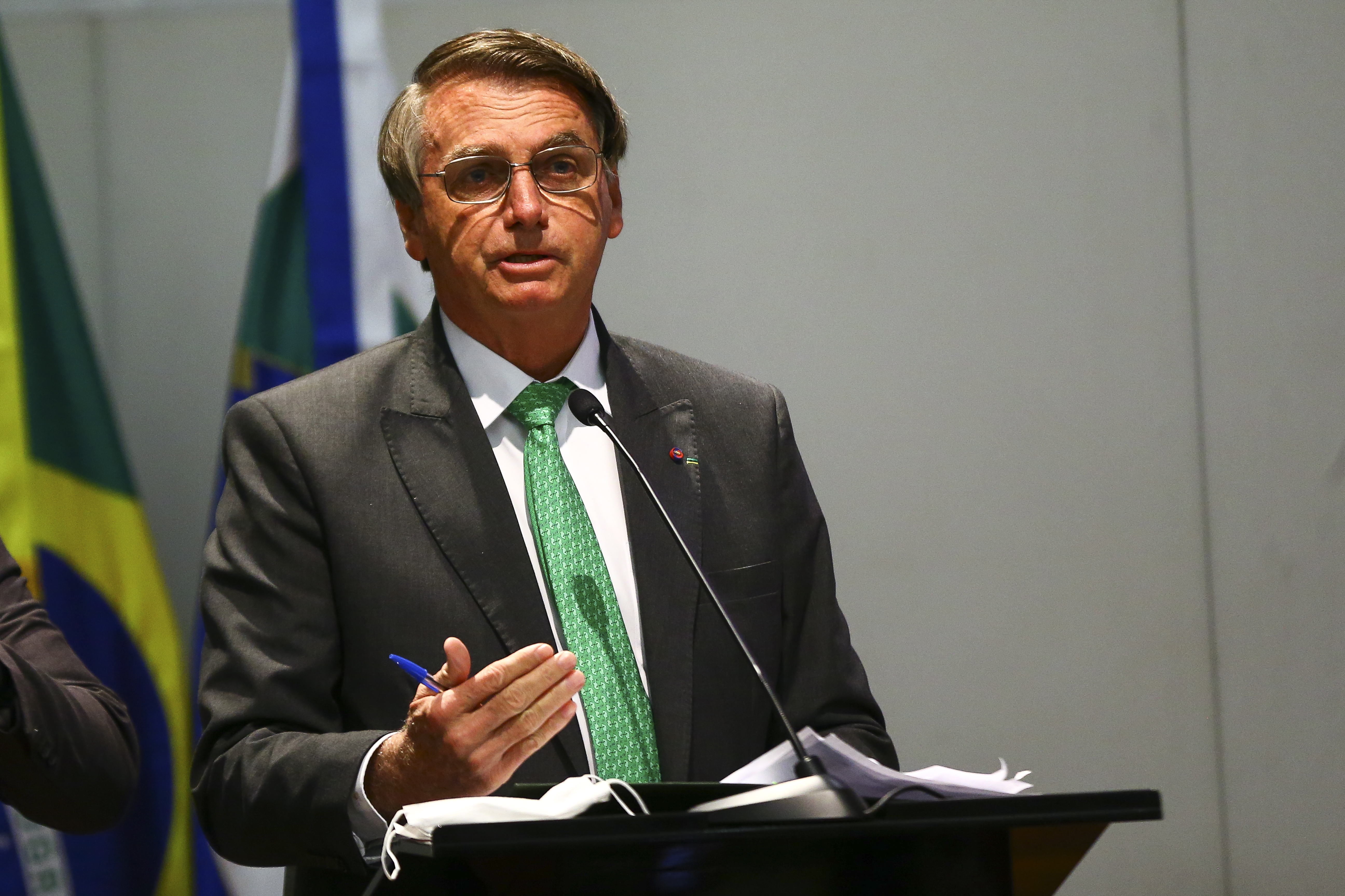 O presidente Jair Bolsonaro participa da abertura do 5º Fórum Nacional de Controle - Educação no Pós-Pandemia.