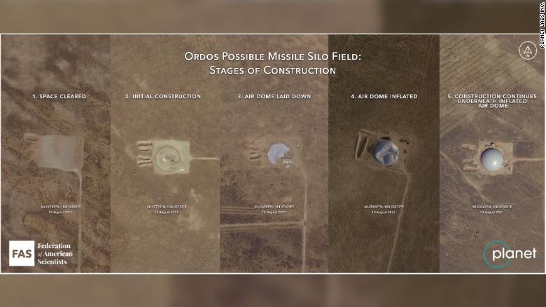 Avaliação feita pela Federação de Cientistas Americanos (FAS) sobre o desenvolvimento das instalações chinesas ao longo do tempo / Planet Labs e FAS