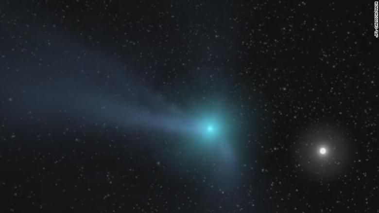 Esta ilustração da Nasa mostra um cometa se aproximando do sistema solar interno. / JPL-Caltech/Nasa