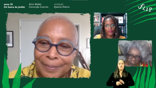 Alice Walker, Conceição Evaristo e Djamila Ribeiro em mesa realizada no sábado (4)