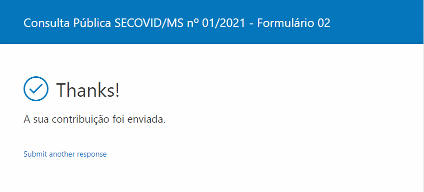Mensagem confirmando contribuição ao processo de consulta pública sobre vacinação infantil. / CNN