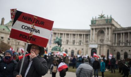 Anti-Lockdown And Anti-Vaccination Protesters March In Vienna
