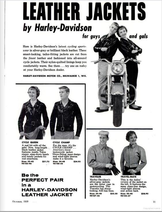 Anúncio da Harley Davidson, de 1959 / Divulgação