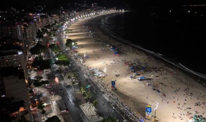 Praia de Copacabana na noite do Réveillon (31/12/2021)
