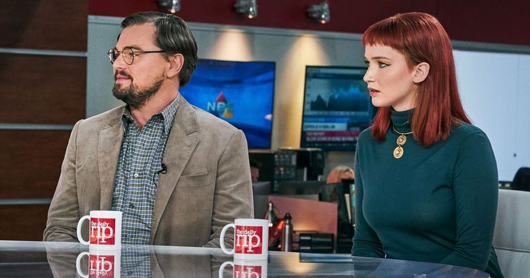 Leonardo DiCaprio e Jennifer Lawrence descobrem um cometa mortal vindo em direção à Terra / Netflix/Divulgação