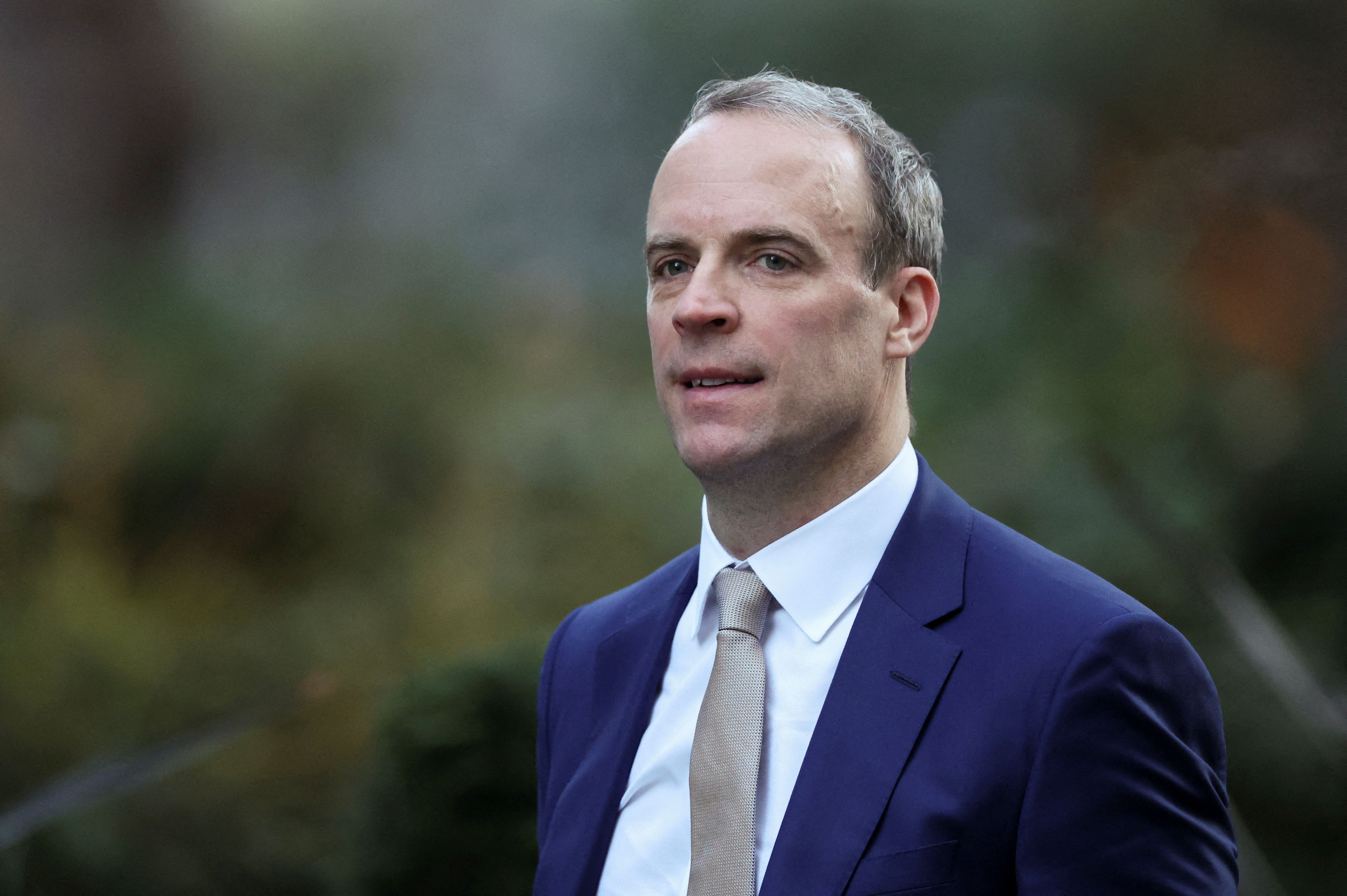Vice-premiê do Reino Unido, Dominic Raab, após reunião na residência oficial do primeiro-ministro em Londres