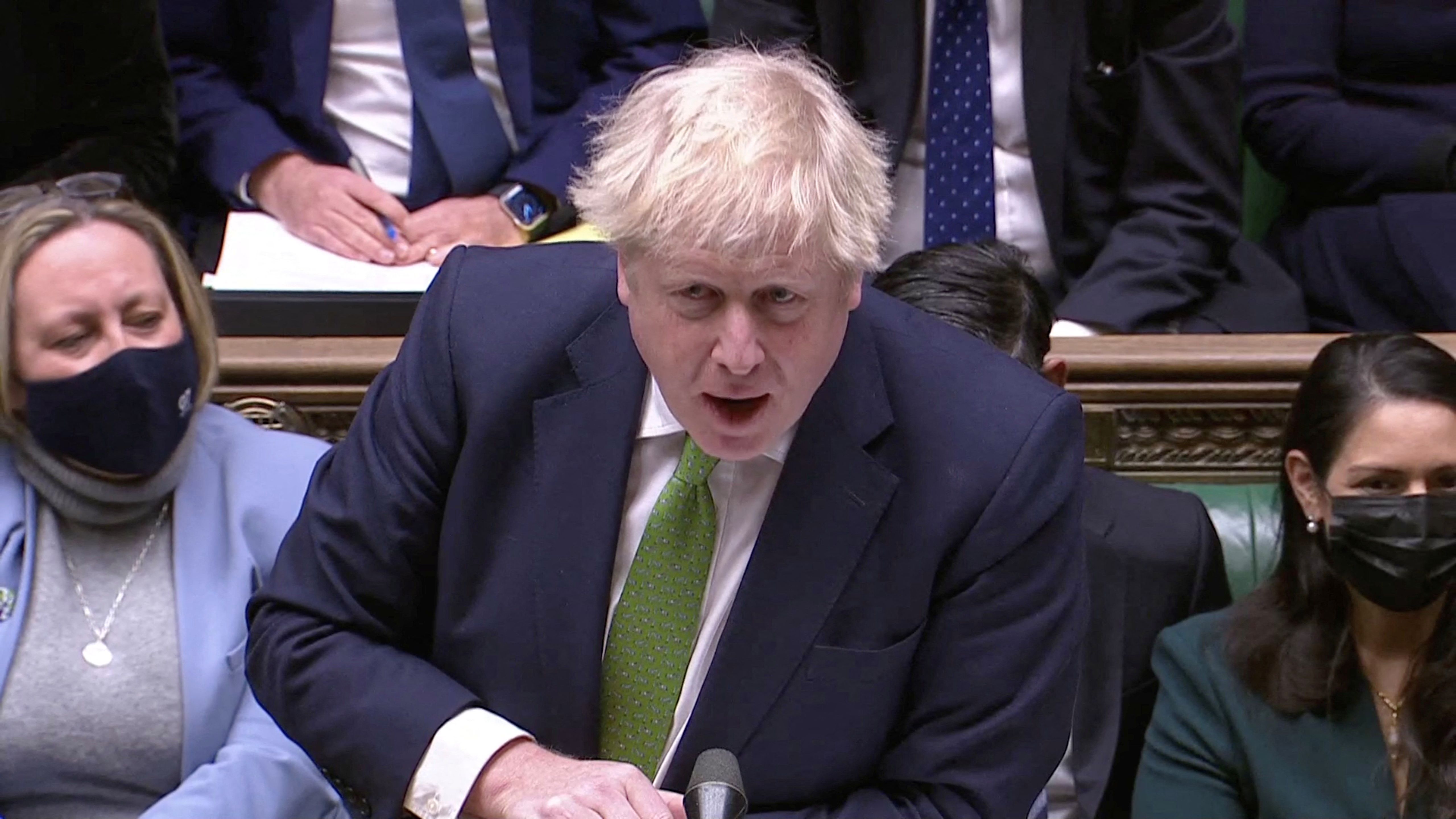 Primeiro-ministro do Reino Unido, Boris Johnson, fala ao Parlamento britânico em Londres