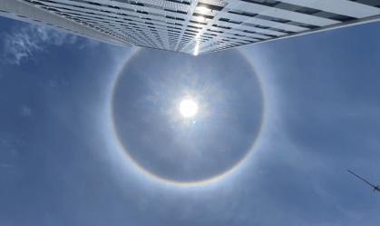 Fenômeno do halo solar é registrado no céu de Pernambuco