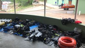 Equipamentos dos Bombeiros de Minas Gerais em buscas em Capitólio (MG)