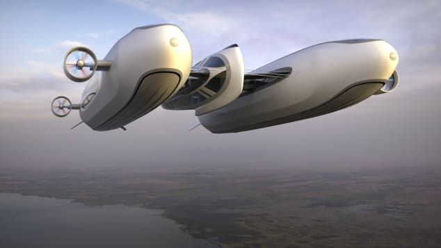 Uma renderização do Air Yacht, um novo conceito da Lazzarini Design Studio que "navegará no céu" assim como no mar / Lazzarini