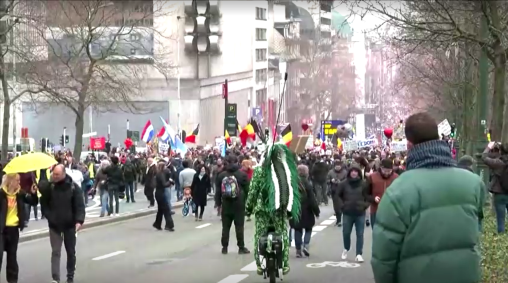 Manifestação na Bélgica