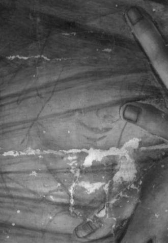 O rosto do Menino Jesus (girado na vertical para maior clareza) é visível na imagem infravermelha / Sotheby's