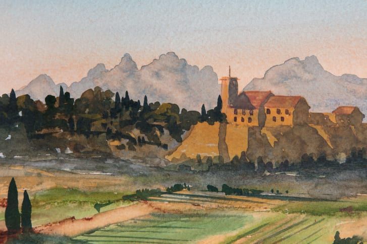 "Vista no sul da França", por Sua Alteza Real o Príncipe de Gales. / Cortesia Richard Ivey
