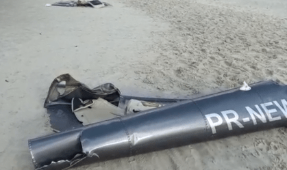 Helicóptero cai na praia de Canasvieiras em Florianópolis e deixa três feridos