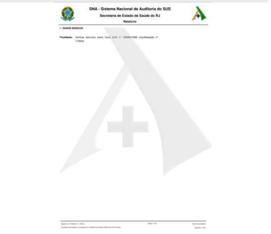 Relatórios de auditorias em branco / Reprodução