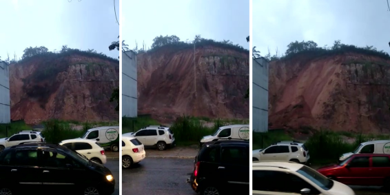 Deslizamento de terra neste sábado (08), na cidade de Rio Bonito, Região Metropolitana do Rio