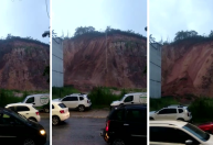 Forte chuva provoca deslizamento de terra no Rio de Janeiro
