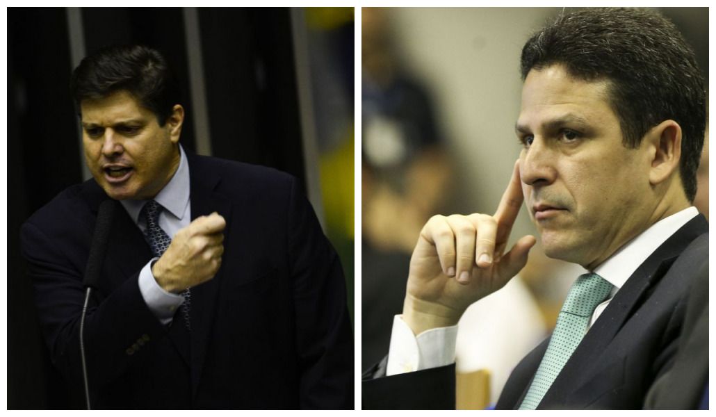 Presidentes do MDB, Baleia Rossi, e do PSDB, Bruno Araújo