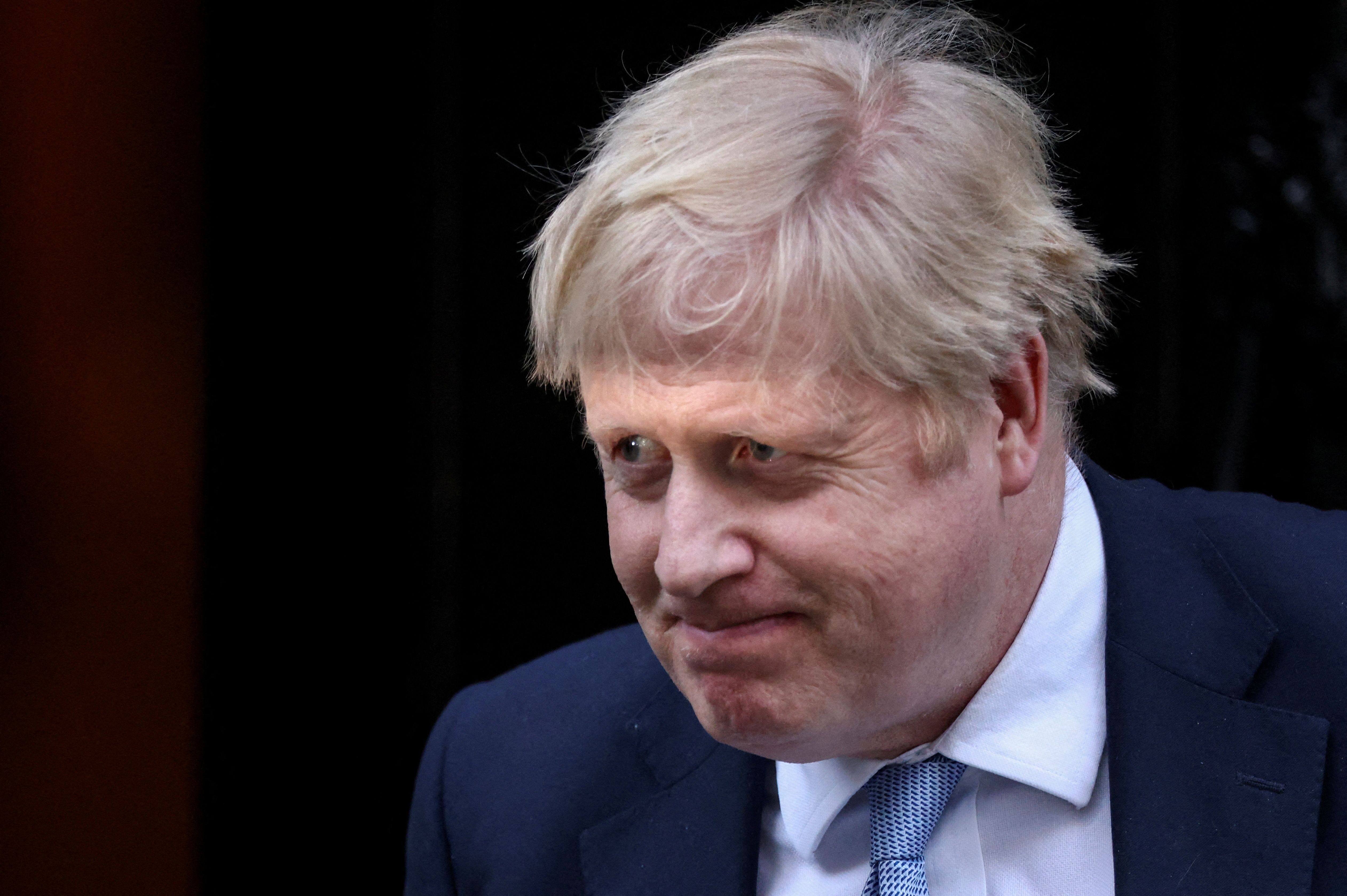 Premiê britânico, Boris Johnson, na residência oficial em Downing Street