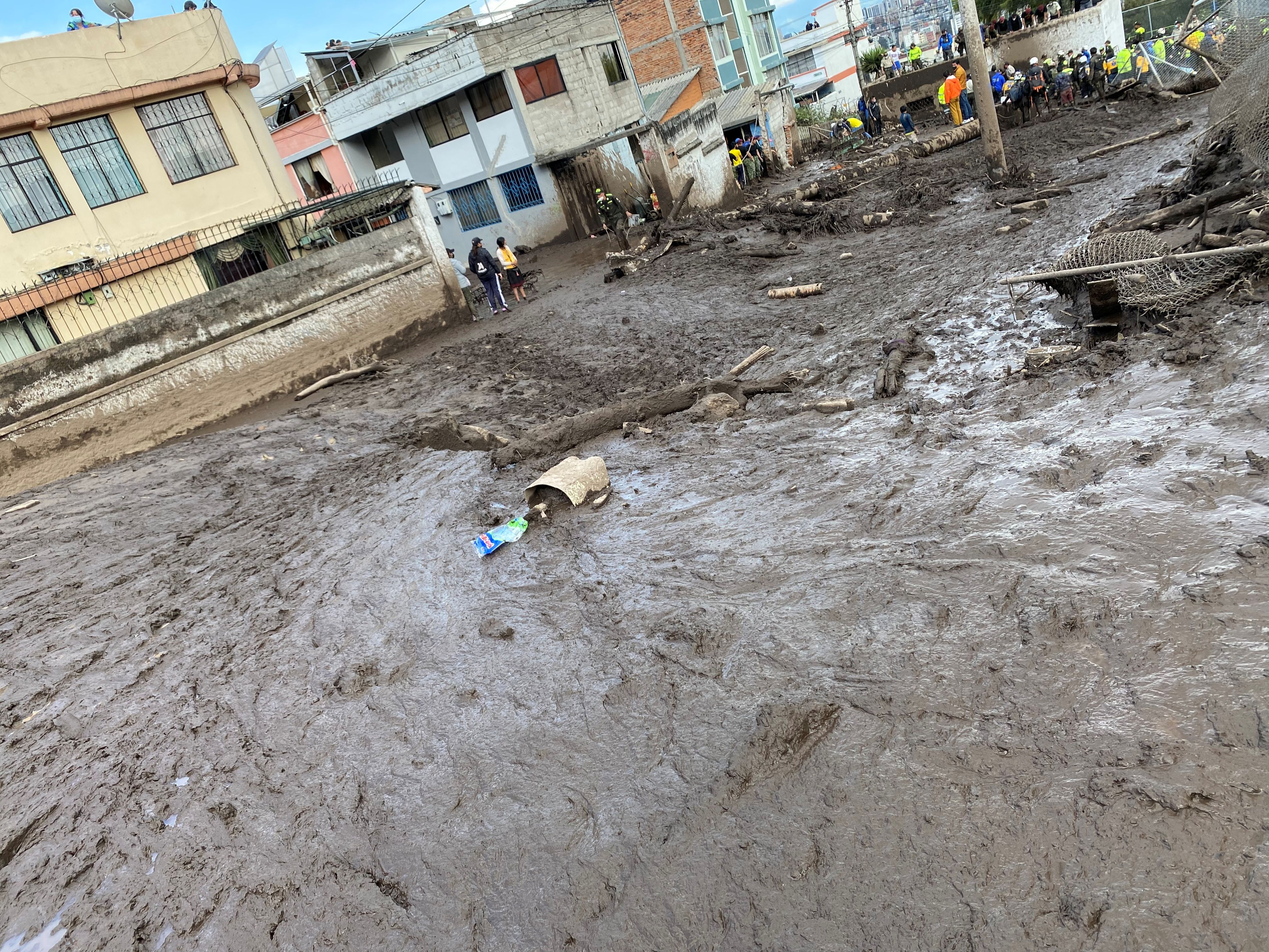 Localidade atingida por inundação em La Gasca