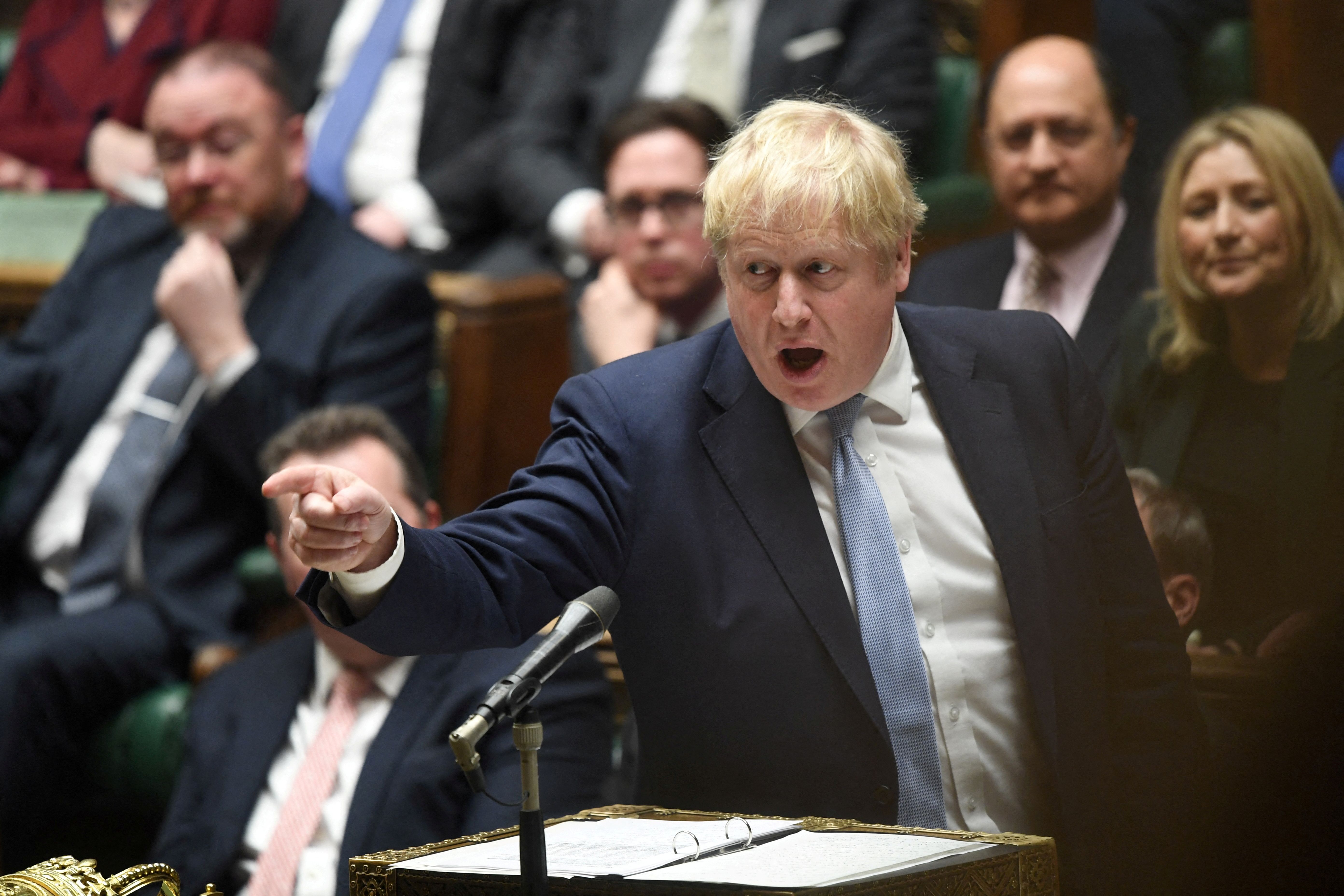 Primeiro-ministro do Reino Unido, Boris Johnson, durante sessão do Parlamento britânico em Londres