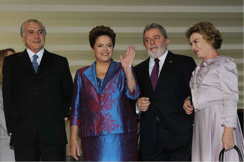 Presidente Lula e dona Marisa durante coquetel comemorativo à diplomação da presidente eleita Dilma Rousseff e o vice Michel Temer, realizado no Palácio Itamaraty, em Brasília (22.dez.2010)