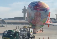 Balão cai próximo a aeronave no aeroporto de Guarulhos