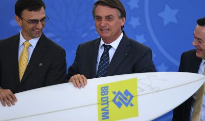 Bolsonaro durante cerimônia no Palácio do Planalto para o lançamento do Plano Nacional do Desporto