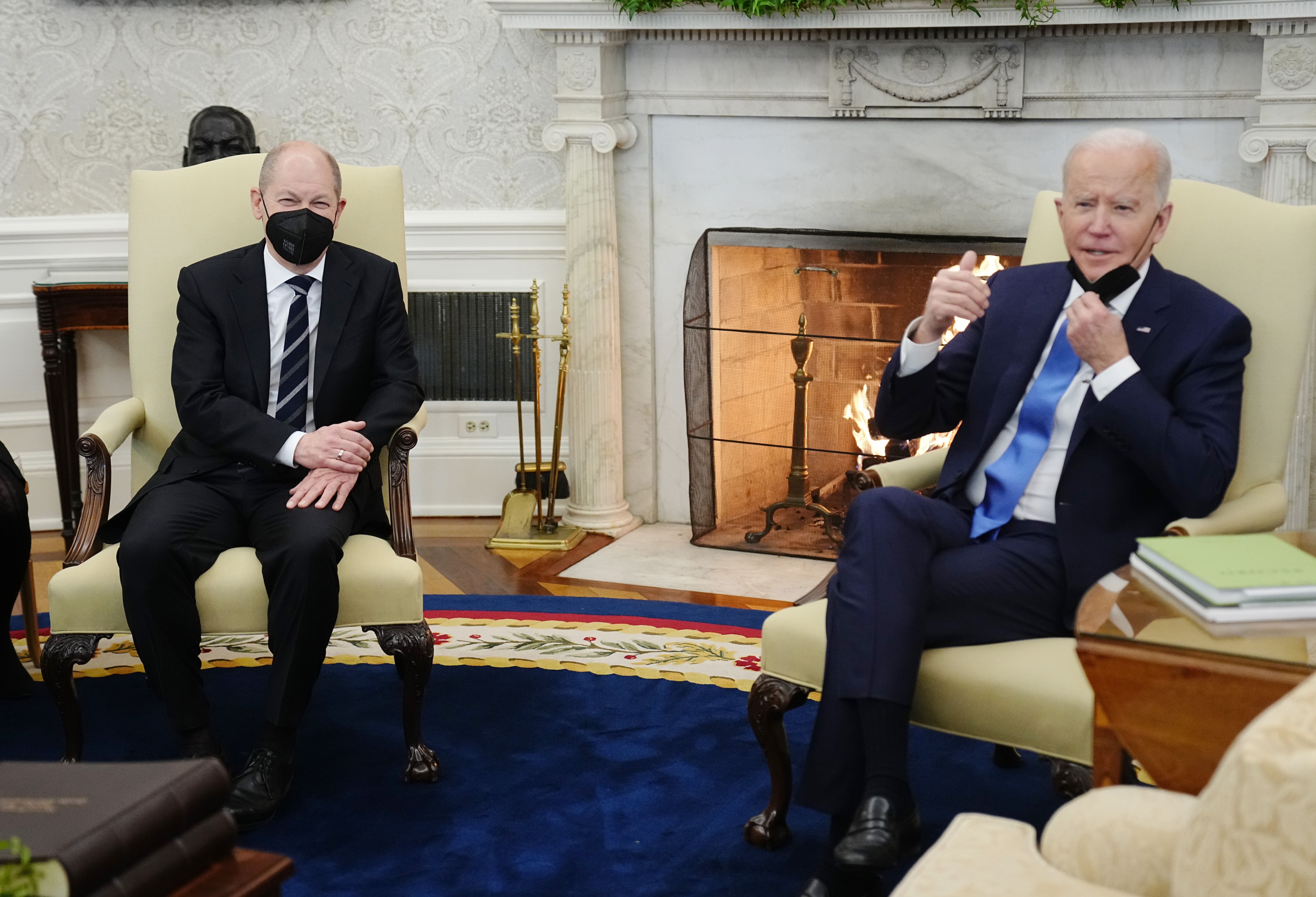 German Chancellor Olaf Scholz meets US President Joe Biden