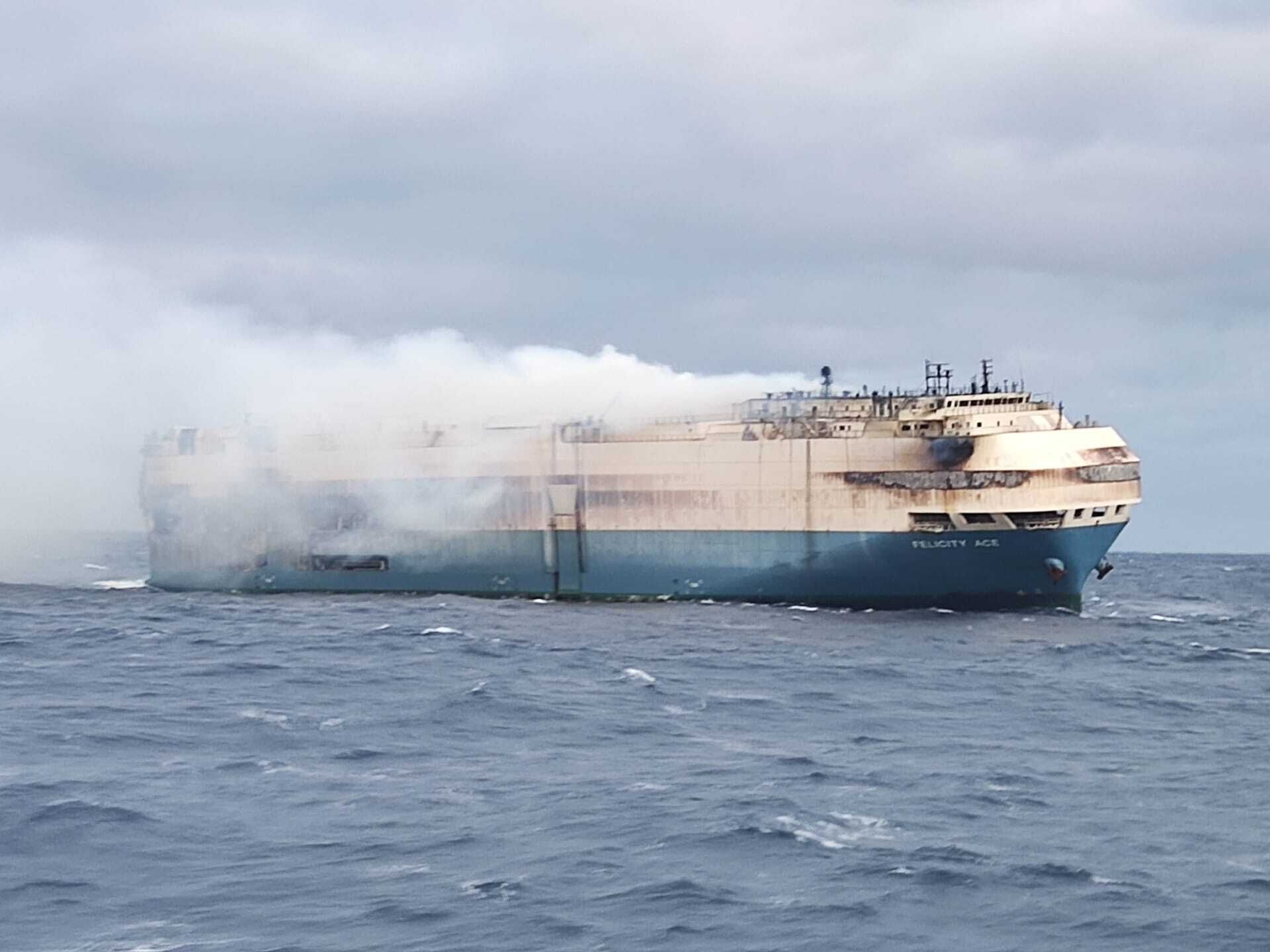 Ship carrying luxury cars is on fire and adrift in the middle of the Atlantic Ocean