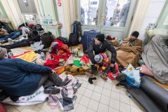 Abrigo de refugiados ucranianos na Polônia
