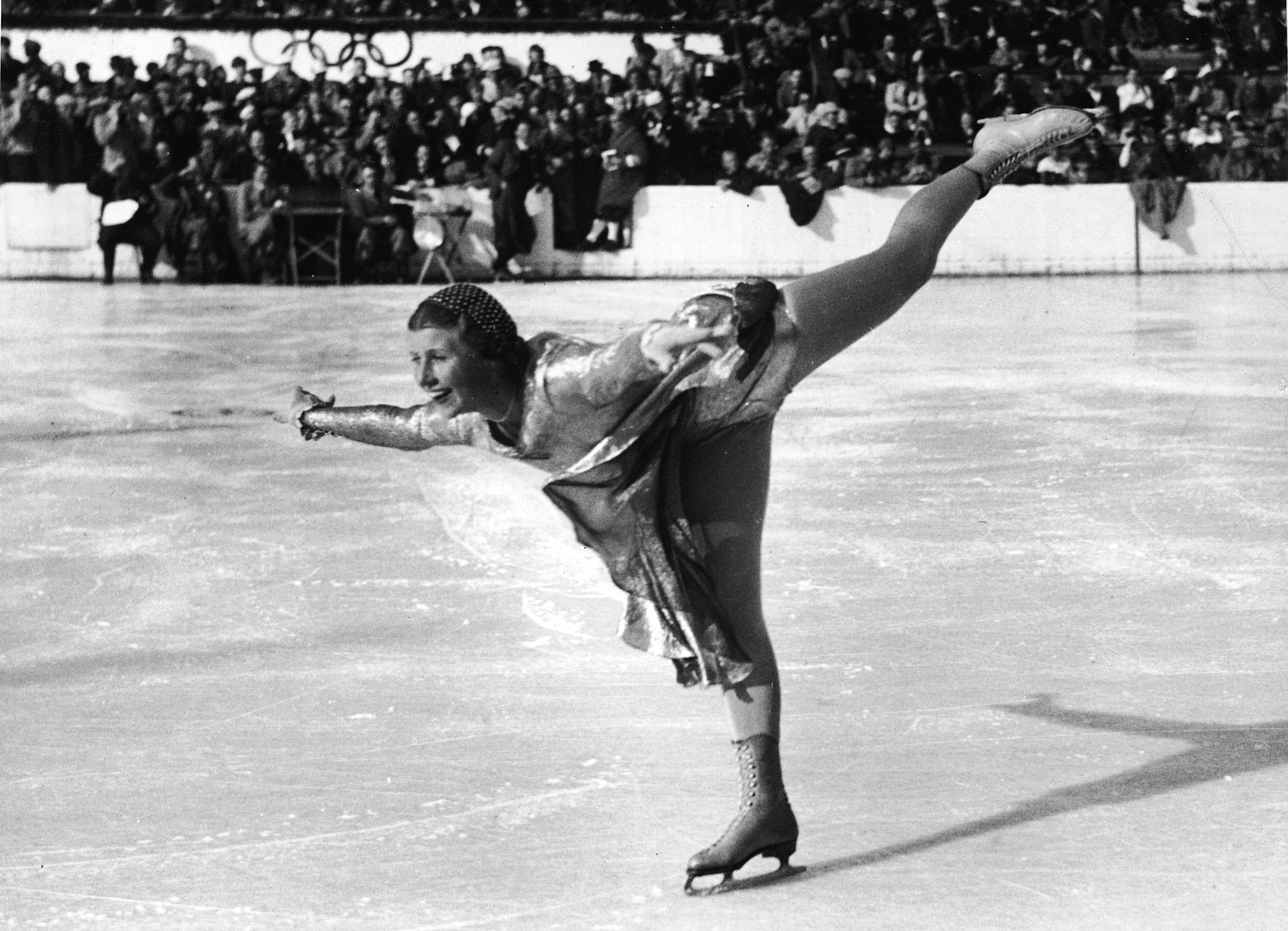 Cecilia Colledge durante a Olimpíada de Inverno de 1936 / Foto: FPG/Getty Images