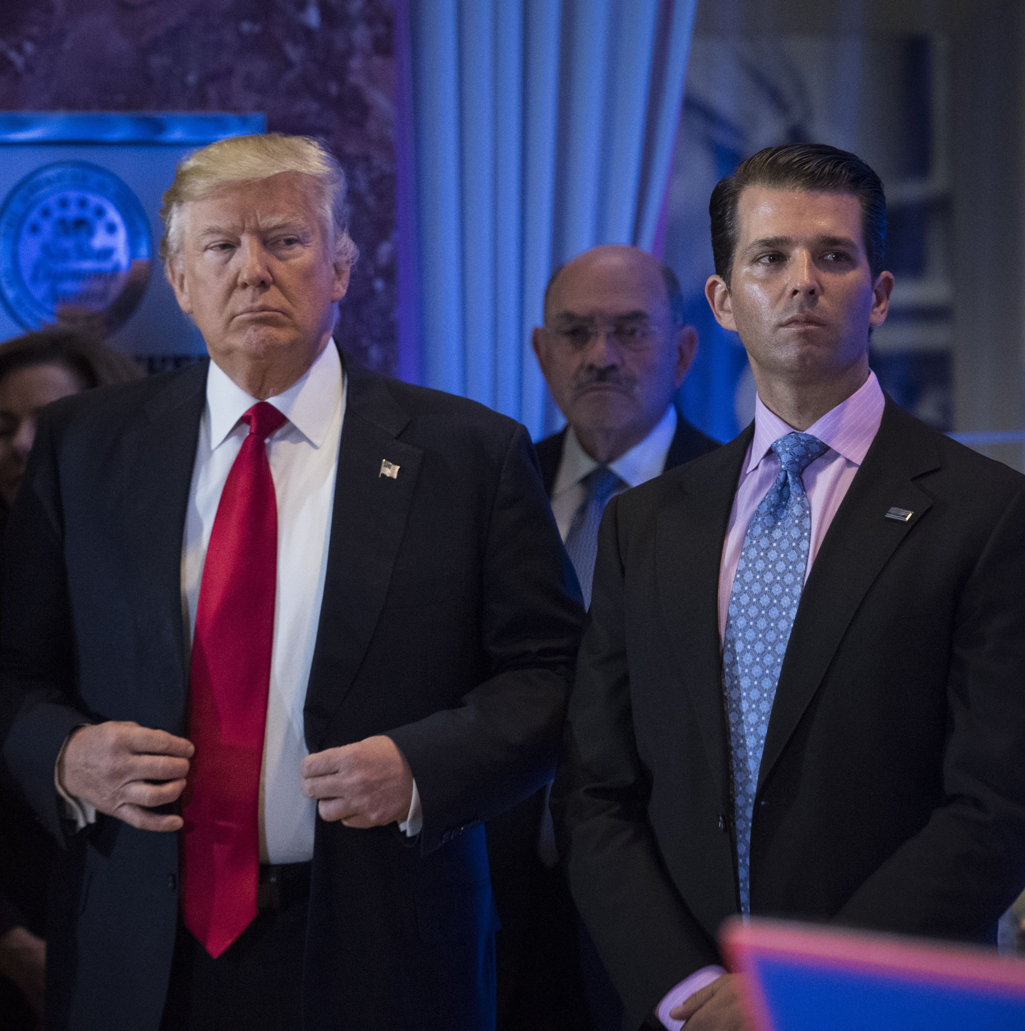 O ex-presidente dos EUA Donald Trump e seus filhos Donald Trump Jr. e Ivanka Trump