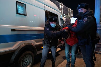 Protesto contra a guerra em Moscou, capital da Rússia