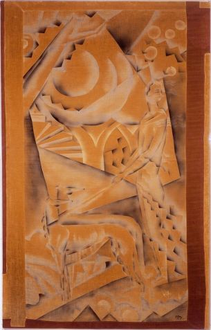 Tapeçaria de Regina Gomide Graz, "Mulher com galgo", de 1930 / MAC