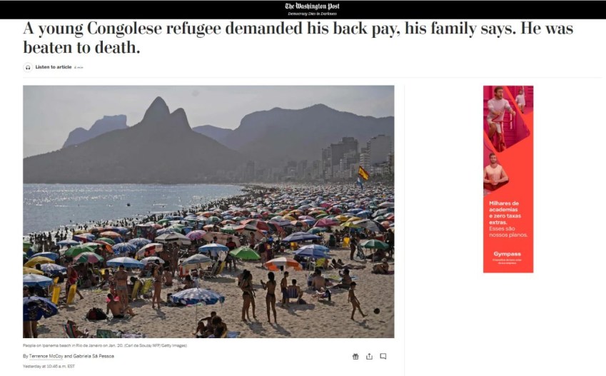 Washington Post repercutiu assassinato de Moïse/ Reprodução/Internet