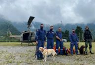 Bombeiros de SC e cães farejadores de 8 estados chegam a Petrópolis para buscas