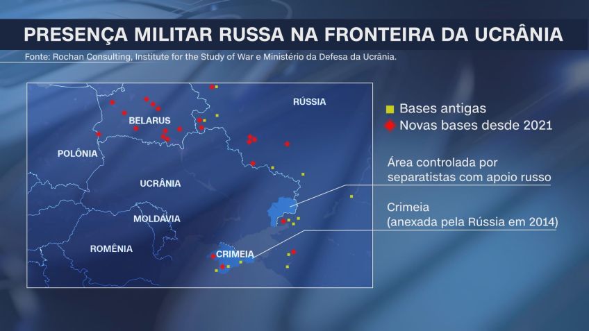 Presença militar russa na fronteira da Ucrânia / CNN/Reprodução