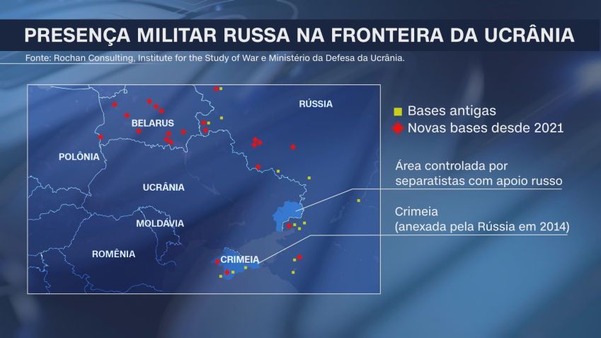 Presença militar russa na fronteira da Ucrânia / CNN/Reprodução