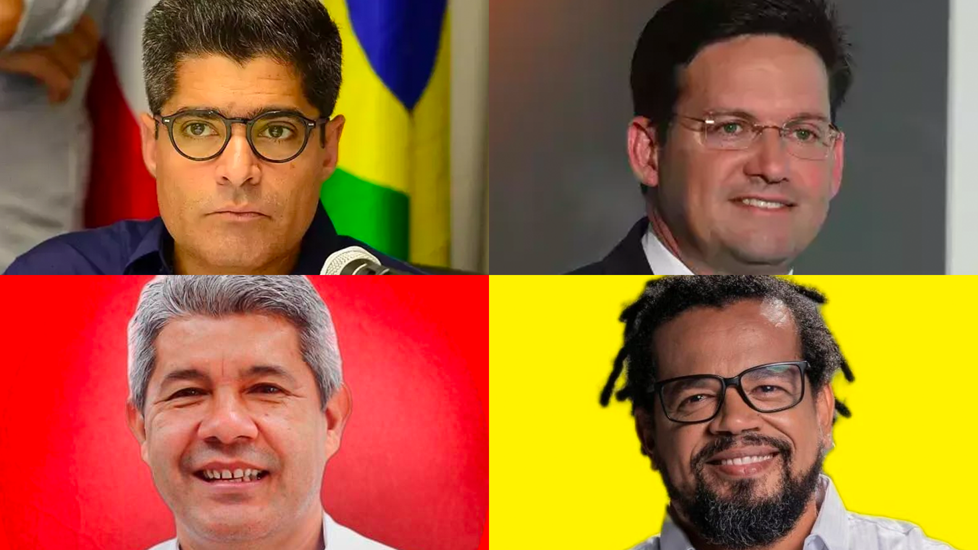 ACM Neto (União Brasil), João Roma (Republicanos), Jerônimo Rodrigues (PT) e Kleber Rosa (PSOL), pré-candidatos ao governo da Bahia