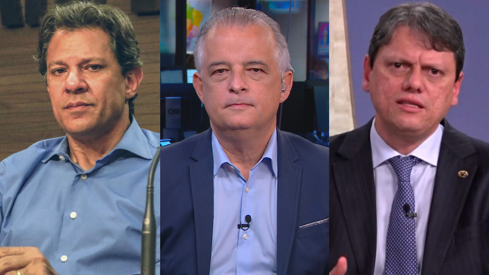 O ex-ministro Fernando Haddad (PT), o ex-governador Marcio França (PSB) e o ministro Tarcísio de Freitas (PL) são pré-candidatos ao governo de São Paulo