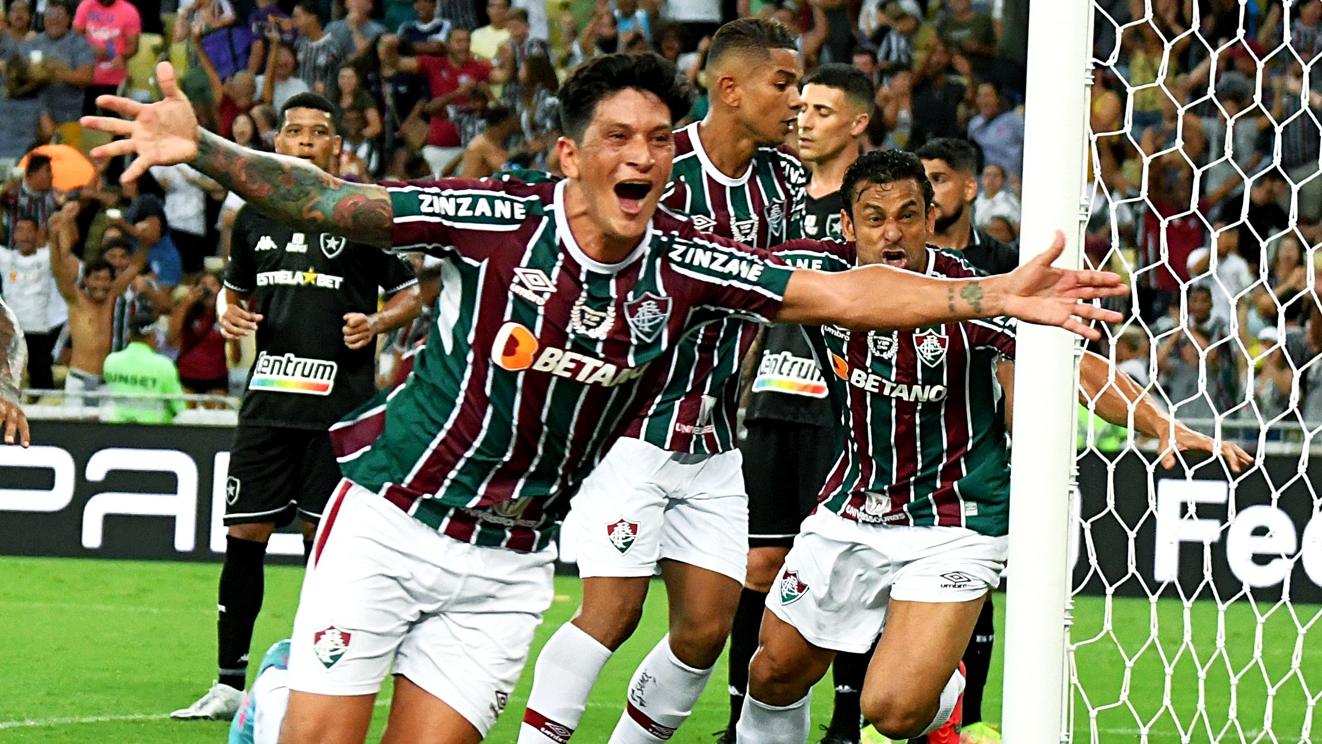 Argentino Germán Cano comemora o gol que garantiu a vaga do Fluminense na final do Campeonato Carioca 2022 / Mailson Santana/Fluminense FC