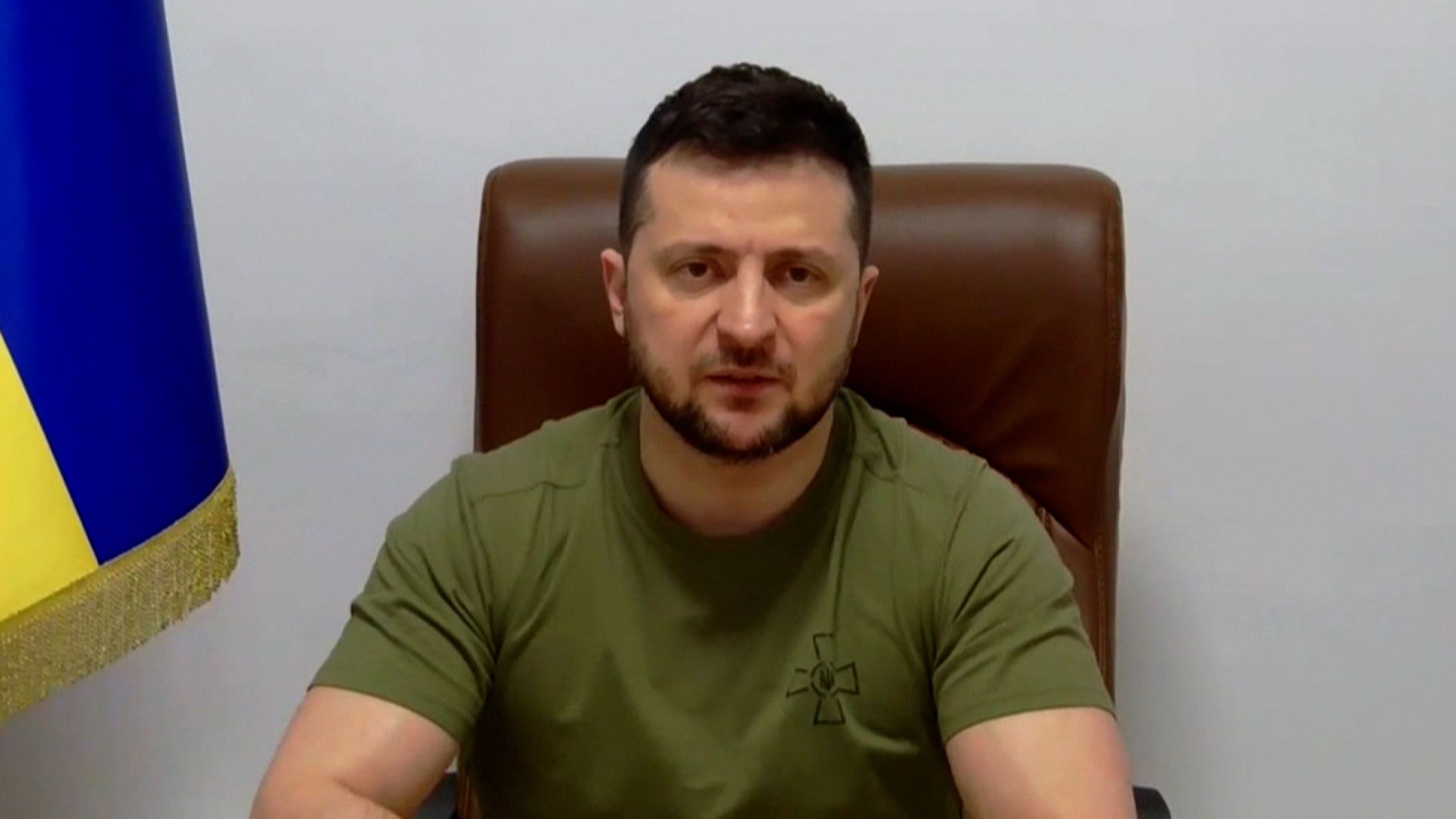 Ukrainian leader Volodymyr Zelensky speaks with CNN on Sunday, March 20.  (CNN)