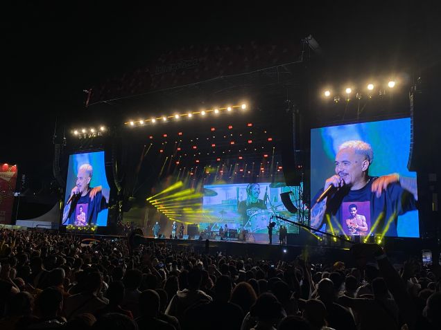 Marcelo D2 durante show do Planet Hemp no Lollapalooza, neste domingo. / Léo Lopes / CNN